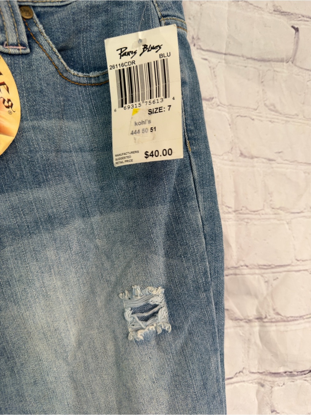 Paris Blues Faded Light Wash Flare Jeans Sz 7 - Picture 4 of 11